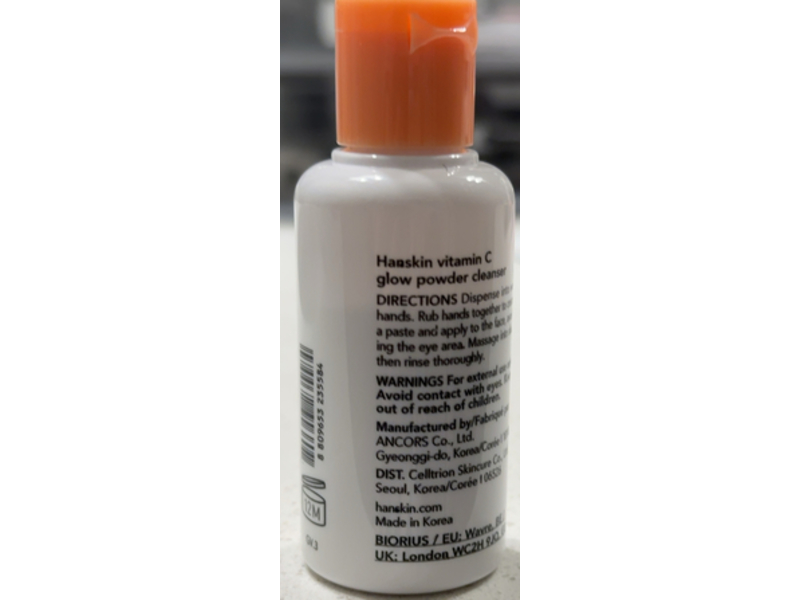 Hanskin Glow Powder Cleanser, Vitamin C, 0.35 oz/10 g