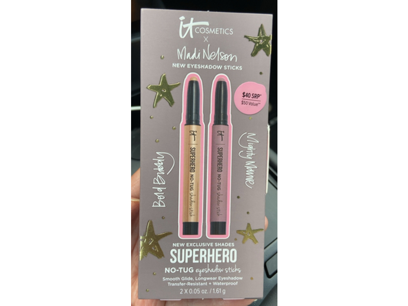 It Cosmetics Madi Nelson Eyeshadow Stick, Mighty Mauve, Bold Bubbly, 0.05 oz/1.61 g