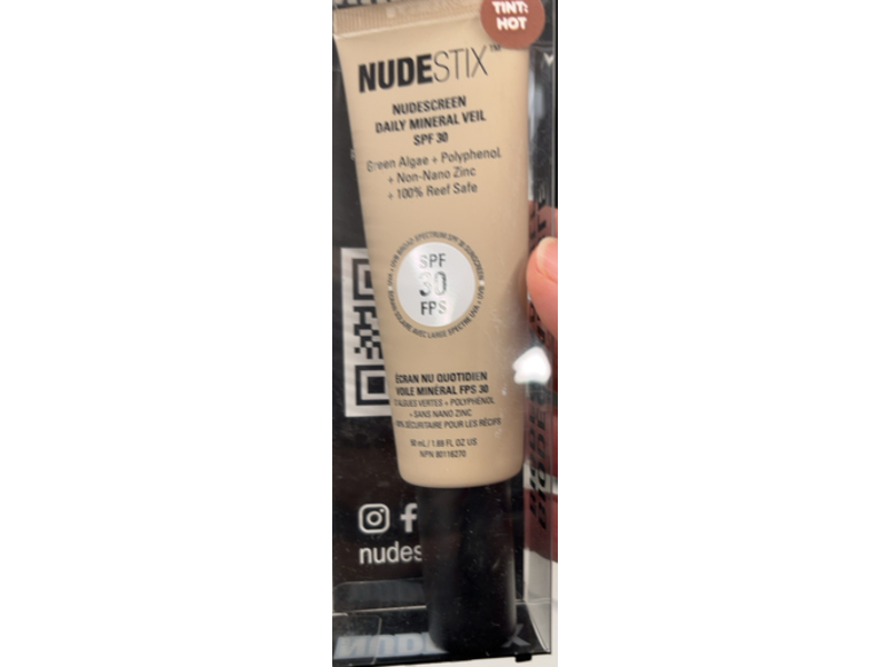 Nudestix Nudescreen Daily Mineral Veil Sunscreen, SPF 30 Hot, 1.69 fl oz/50 mL