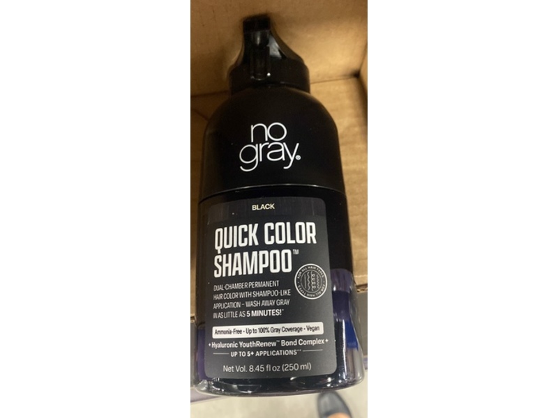 No Gray Quick Color Shampoo, Black, 8.45 fl oz/250 mL