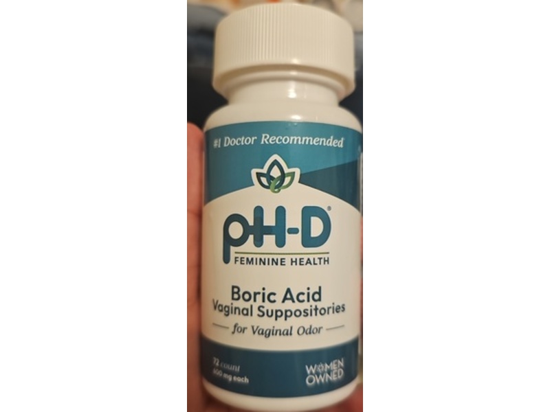 pH-D Feminine Health Vaginal Suppositories, Boric Acid, 72 Count