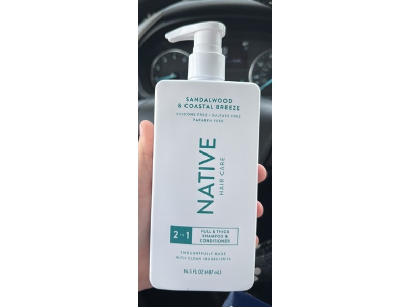 Native Hair Care 2 In 1 Full + Thick Shampoo + Conditioner, Sandalwood & Costal Breeze, 16.5 fl oz/487 mL