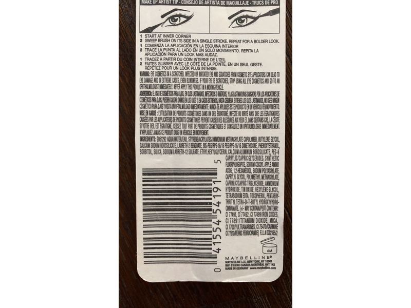 Maybelline New York Master Precise Liquid Eyeliner, 510 Black Comet, 0.06 fl oz/1.7 mL