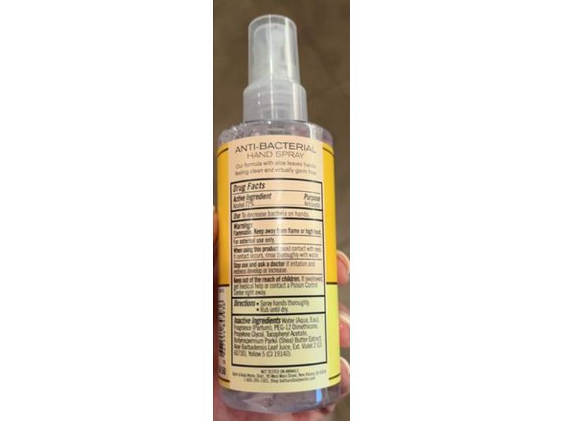 Bath & Body Works Anti-Bacterial Hand Spray, Sunshine & Lemons, 3 fl oz/88 mL