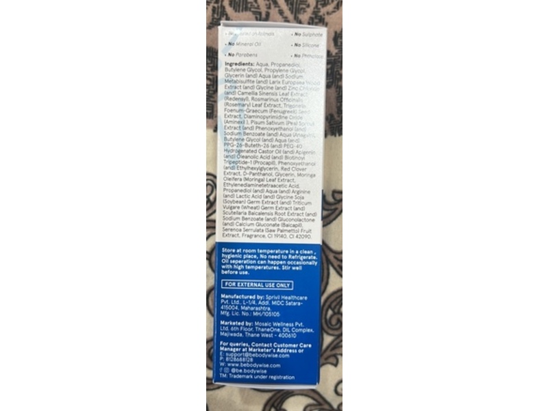 Be Bodywise Hair Growth Serum Roll-On, 25 mL