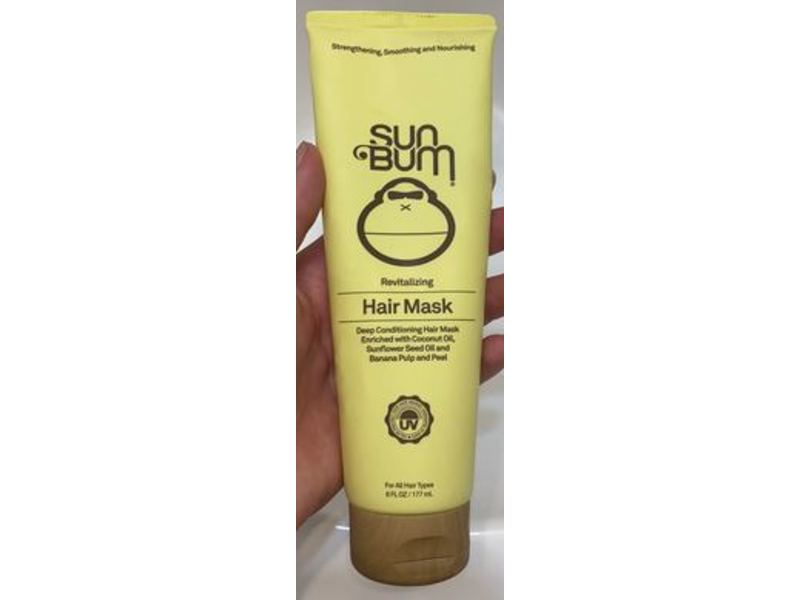 Sun Bum Revitalizing Deep Conditioning Hair Mask, Coconut Oil, Sunflower Seed Oil, Banana Pulp & Peel, 6 fl oz/177 mL