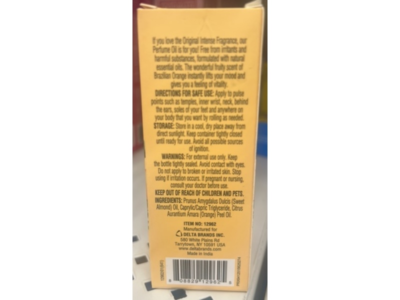 Personal Care Roll-On Perfume Oil, Brazilian Orange, 0.33 fl oz/10 mL