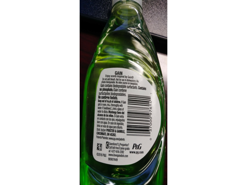 Gain Ultra Dishwashing Liquid, Original Scent, 8 fl oz/236 mL