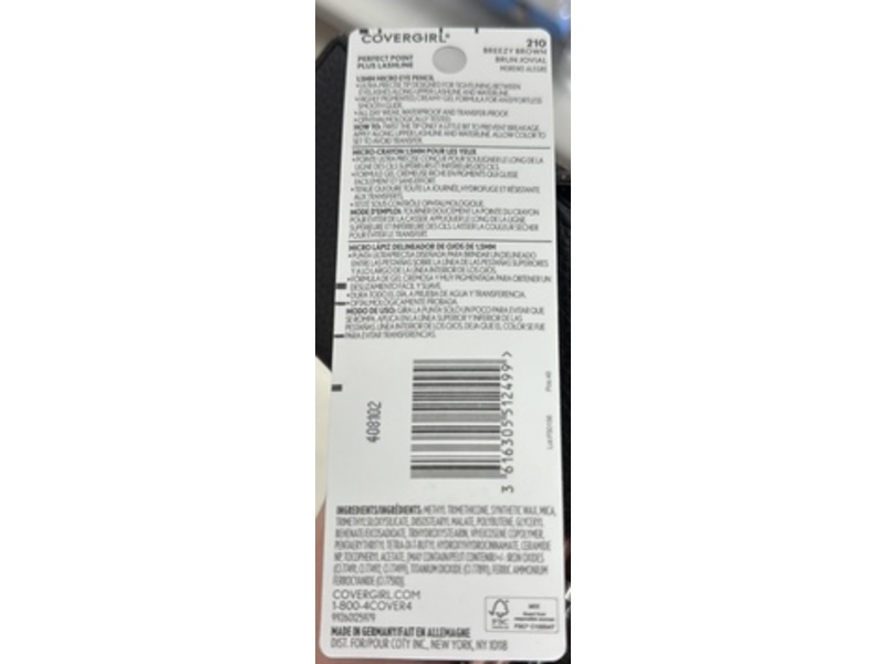 CoverGirl Perfect Point Plus Eye Pencil, 210 Espresso, 0.003 oz/0.23 g