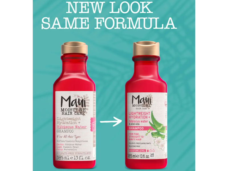 Maui Moisture Hair Care Lightweight Hydration Shampoo, Hibiscus Water, 19.5 fl oz/577 mL