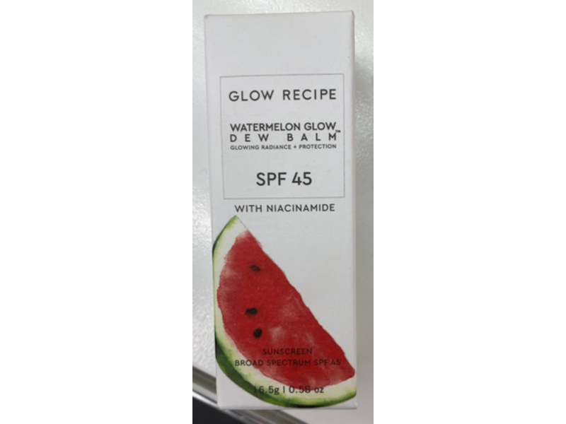 Glow Recipe Watermelon Glow Dew Balm Sunscreen, SPF 45 Niacinamide, 0.58 oz/16.5 g