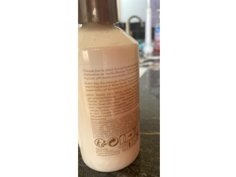 Yves Rocher Liquid Hand Soap, White Vanilla, 6.4 fl oz/190 mL