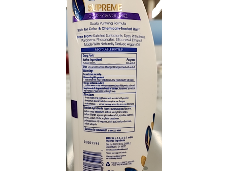 Head & Shoulders Supreme Clarify & Volumize Shampoo, 11.8 fl oz/350 mL