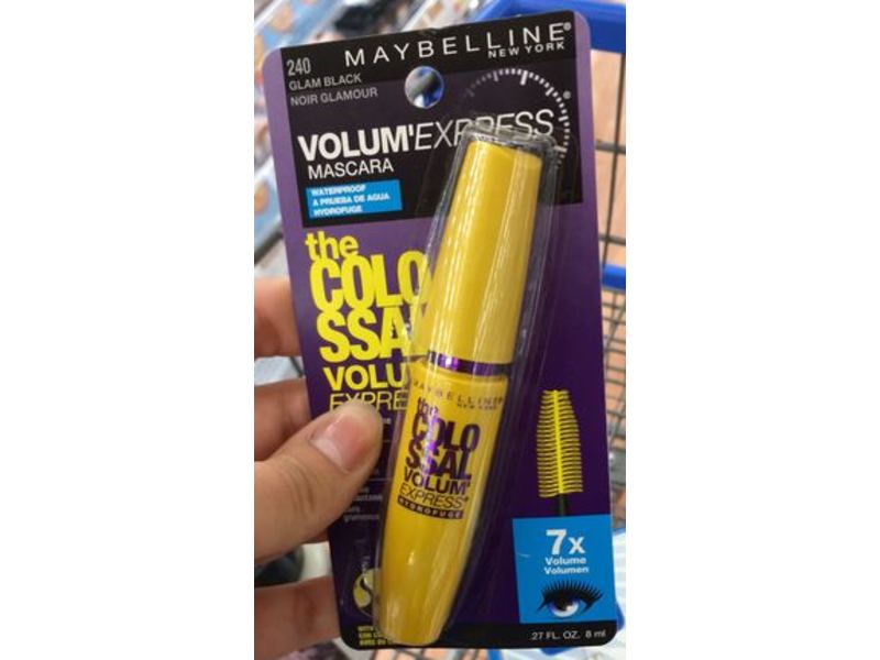 Maybelline Volume Express Waterproof Mascara, 240 Glam Black, 0.27 fl oz/8 ml