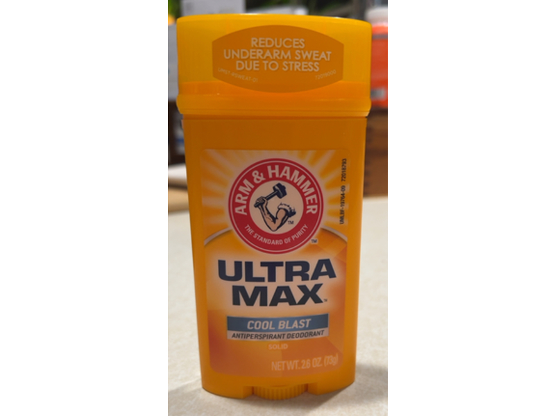 Arm & Hammer Ultra Max Antiperspirant Deodorant, Cool Blast, 2.6 oz/73 g
