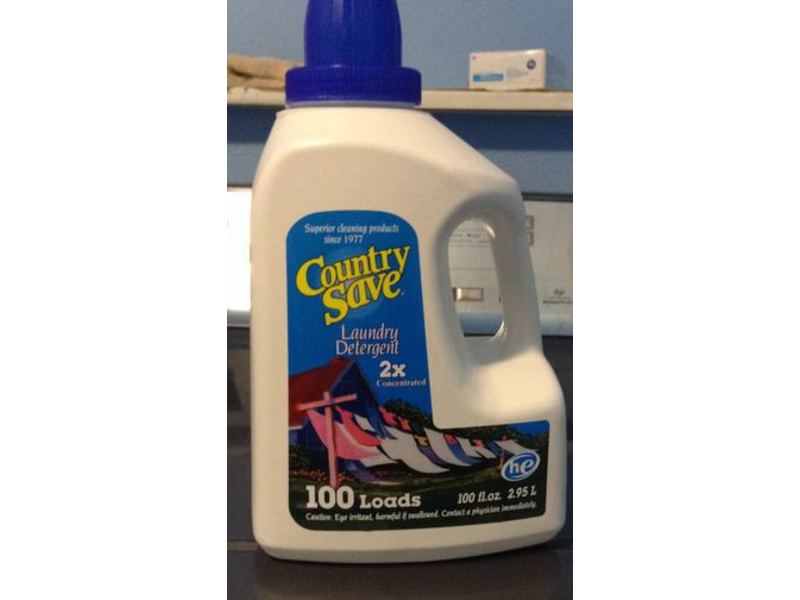 Country Save Laundry Detergent, 100 Loads, 100 fl oz/2.95 L, Pack Of 4