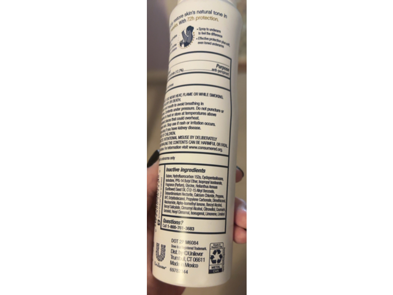 Dove Even Tone Antiperspirant Deodorant Dry Spray, Peach Blossom & Rice Milk, 3.8 oz/107 g