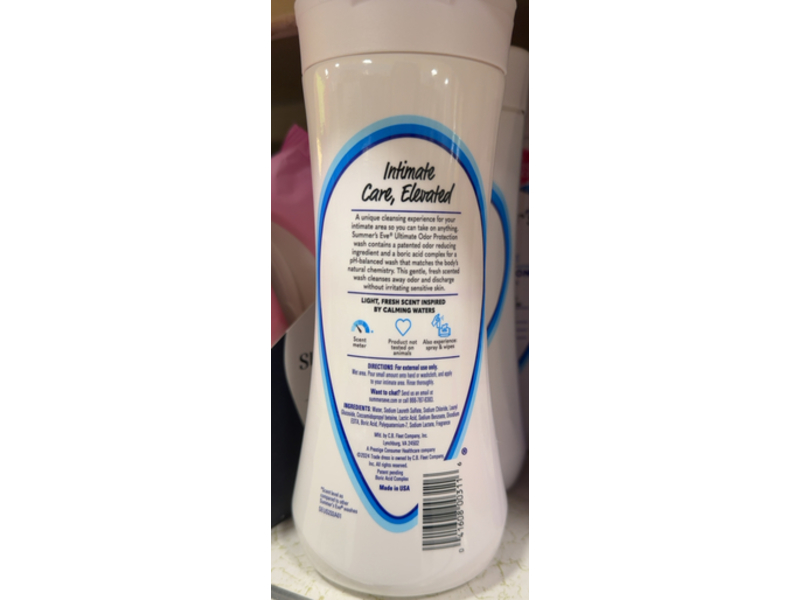 Summer's Eve Ultimate Odor Protection Daily Refreshing Wash, Boric Acid, 15 fl oz/444 mL