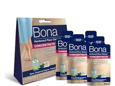 Bona Hardwood Floor Cleaner Concentrate, 1 oz/30 mL, Pack Of 4