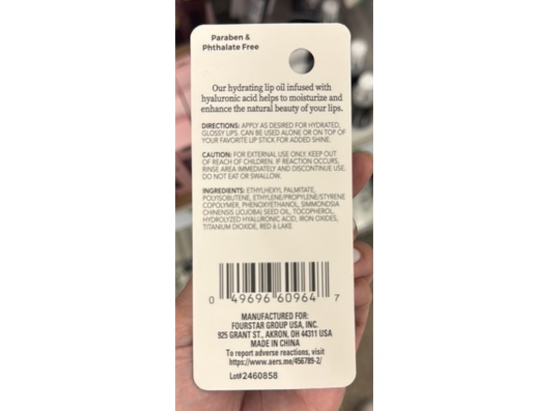 b.Pure Hydrating Lip Oil, Sheer Nude, 0.14 fl oz/4 mL