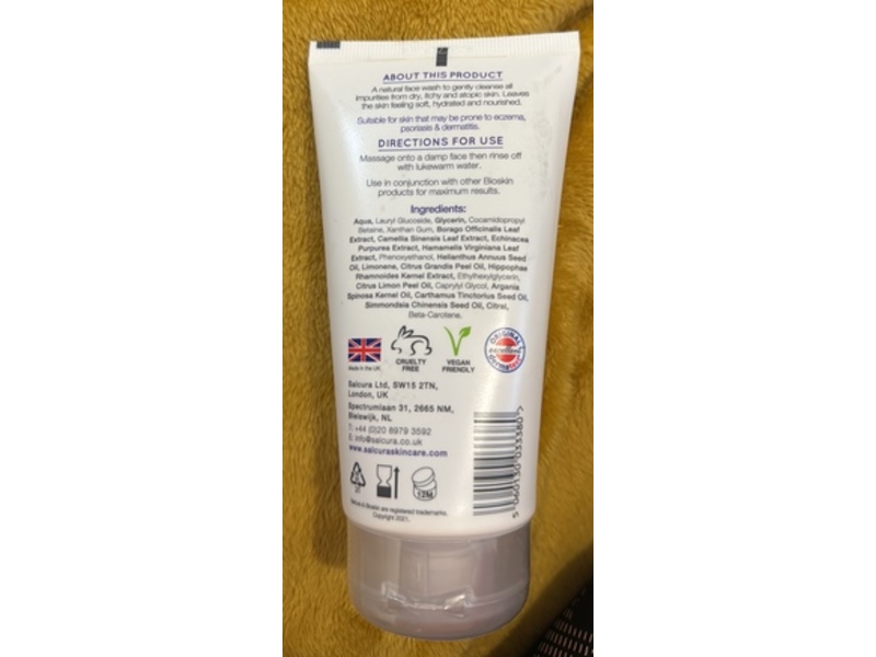 Salcura Face Wash, Sea Buckthorn + Jojoba & Green Tea, 5.28 fl oz/150 mL