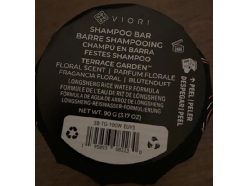 Viori Shampoo Bar, Terrace Garden, 3.17 oz/90 g