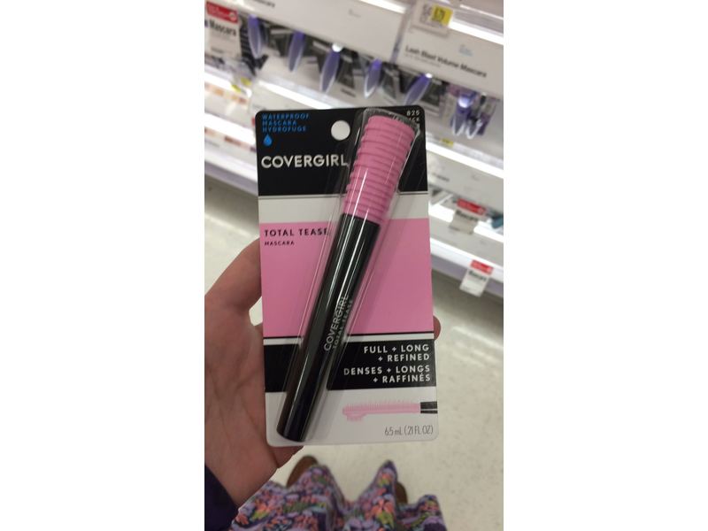 CoverGirl Total Tease Waterproof Mascara, Very Black, 0.21 fl oz/6.5 mL.