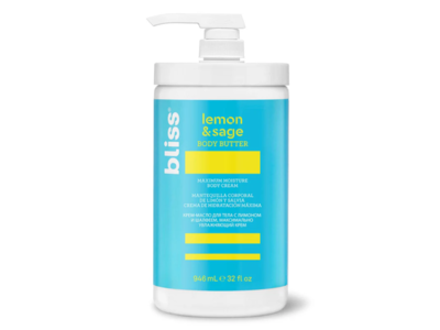 Bliss Body Butter Maximum Moisture Body Cream, Lemon & Sage, 32 fl oz/946 mL