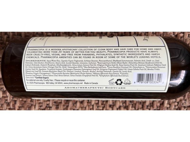 Pharmacopia Body Lotion, Verbena, 16 fl oz/473 mL