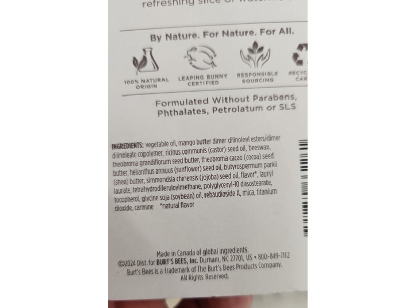 Burt's Bees Rescue Lip Relief, Watermelon, 0.35 oz/9.92 g