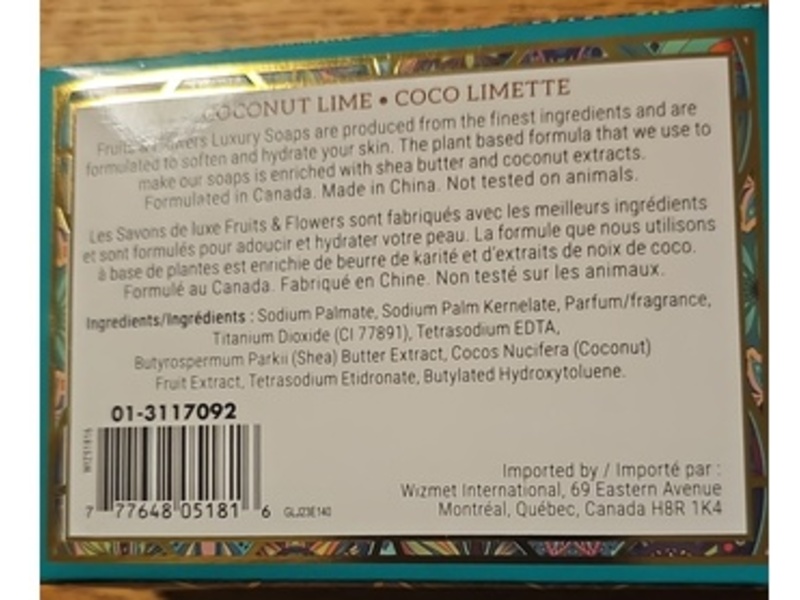 Fruits & Flowers Luxury Soap, Coconut Lime, 5.3 fl oz/150 g