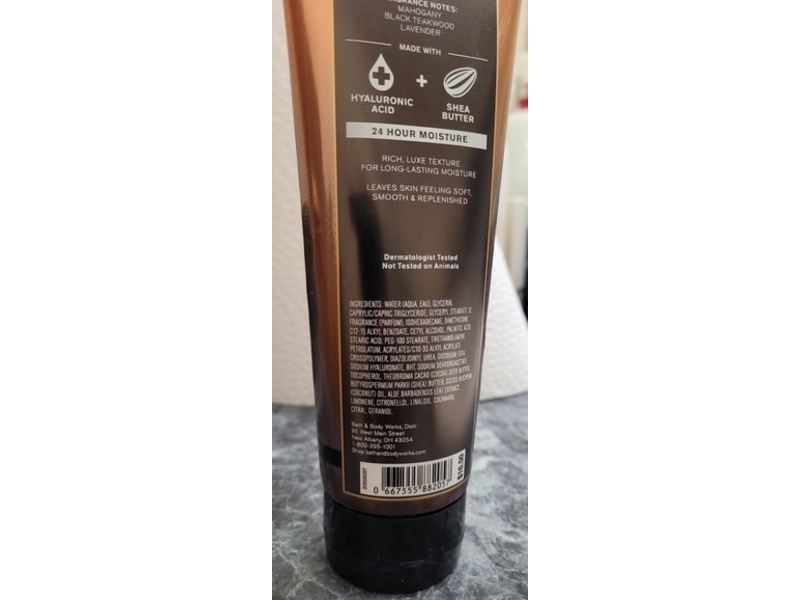 Bath & Body Works Ultimate Hydration Body Cream, Mahogany Teakwood, 8 fl oz/226 g