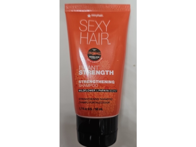 Sexy Hair I Want Strength Strengthening Shampoo, Wildflower & Papaya Scent, 1.7 fl oz/50 mL