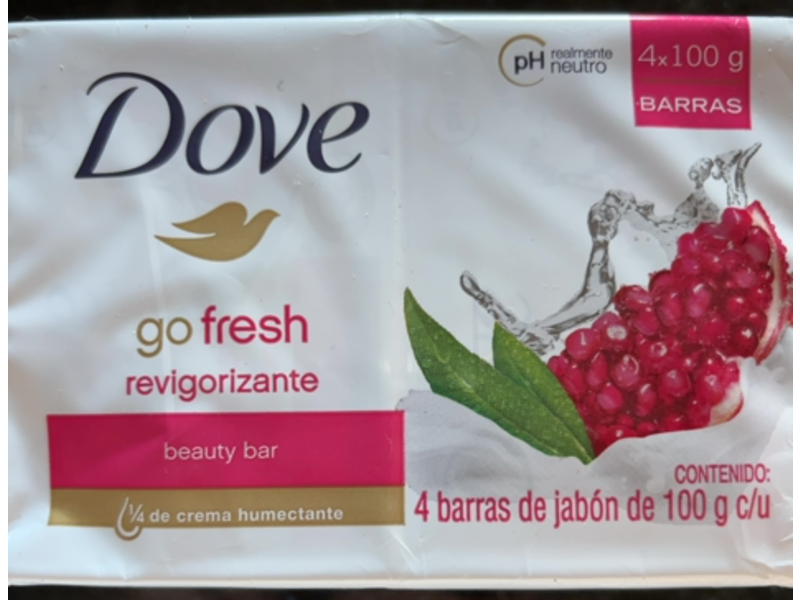 Dove Go Fresh Revive Beauty Bar, Pomegranate, 3.51 oz/100 g, Pack Of 4