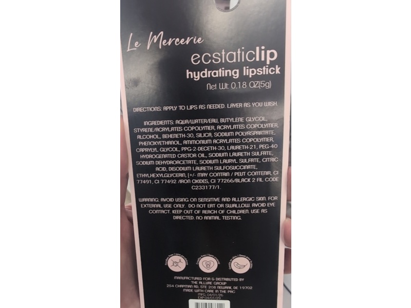 Le Mercerie Ecstaticlip Hydrating Lipstick, Soft Nude, 0.18 oz/5 g