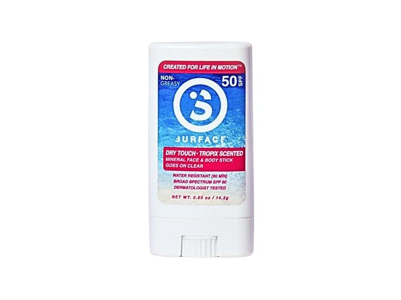 Surface Dry Touch Mineral Face & Body Stick, SPF 50, Tropix Scented, 0.50 oz/14.2 g