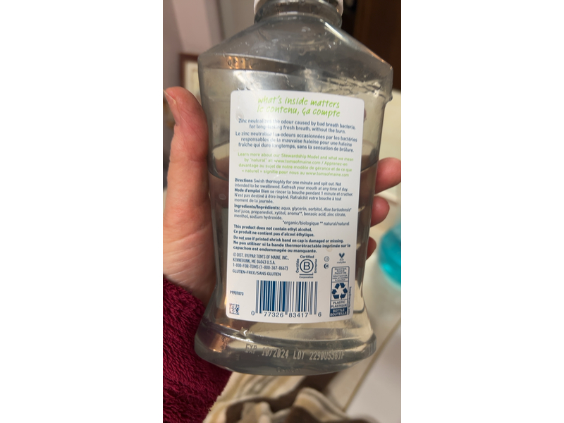 Tom's of Maine Wicked Fresh Mouthwash, Cool Mountain Mint,16 oz/473 mL