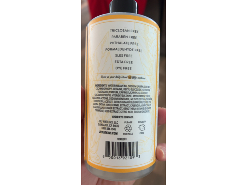 J. R. Watkins Plant - Based Hand Soap, Turmeric & Citron, 12 fl oz/354 mL