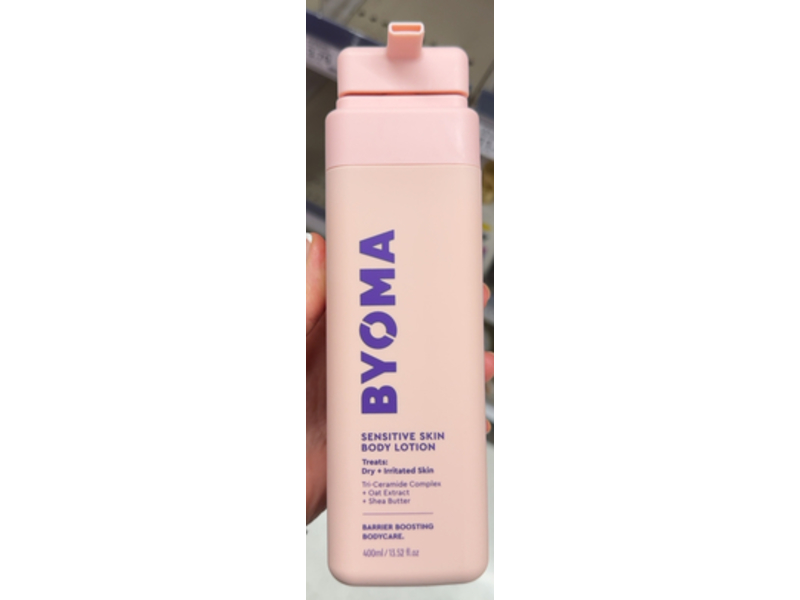 Byoma Sensitive Skin Body Lotion, Tri-Ceramide Complex + Oat Extract & Shea Butter, 13.52 fl oz/400 mL
