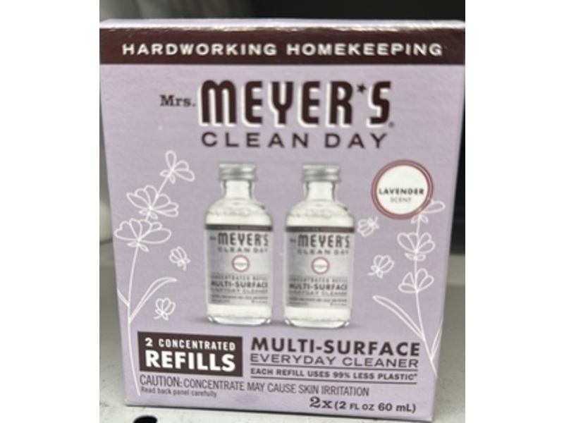 Mrs. Meyer's Clean Day Concentrated Multi-Surface Everyday Cleaner Refills, 2 fl oz/60 mL, Pack Of 2