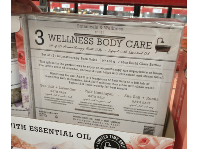 Home & Body 3 Wellness Body Salt Body Care, 16 oz/453 g