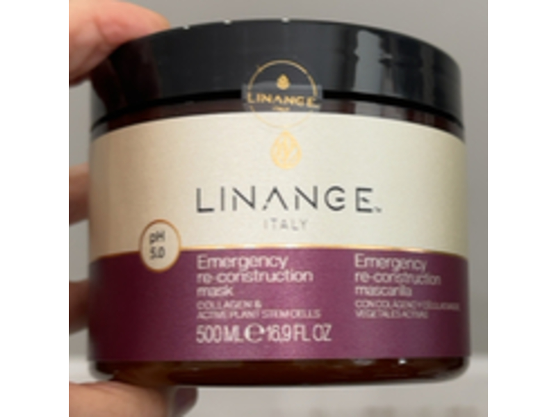 Linange Italy Emergency Reconstruction Mask, Collagen & Active Plant Stem Cells, 16.9 fl oz/500 mL