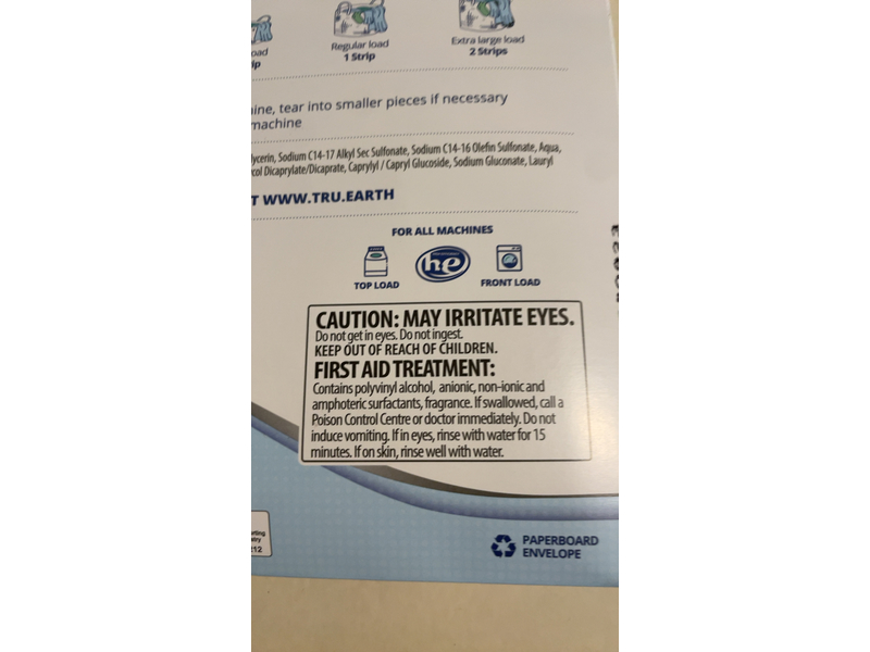 Tru Earth Laundry Detergent Eco Strips, Fresh Linen, 64 Count