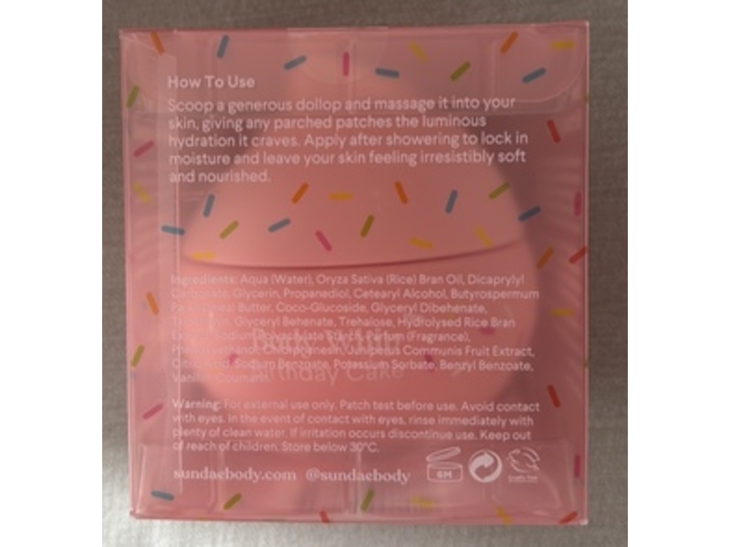 Sundae Body Whip Moisturizer, Birthday Cake, 7.4 fl oz/220 mL