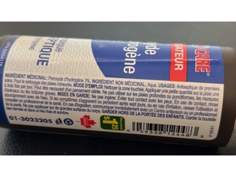 Medi Care First Aid Antiseptic Topical Liquid, Hydrogen Peroxide, 3.38 fl oz/100mL