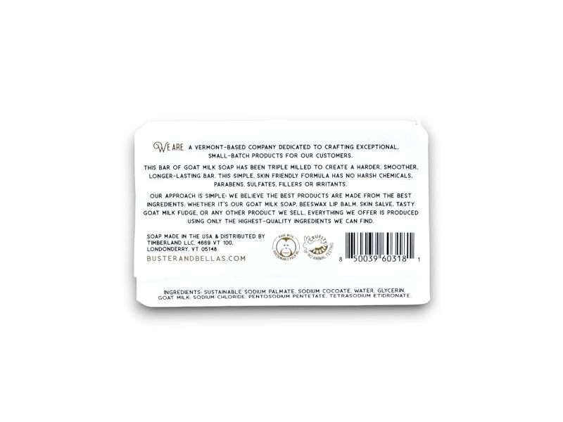 Buster & Bella's Triple Milled Goat Milk Soap, Unscented, 9 oz/255 g