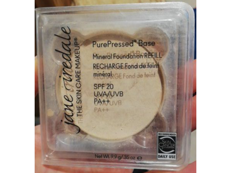 Jane Iredale Pure Pressed Base Mineral Foundation Refill, Warm Silk, SPF 20, 0.35 oz/9.9 g