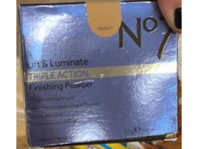 No7 Lift Luminate Triple Action Finishing Powder, Medium, 0.35 oz/10 g