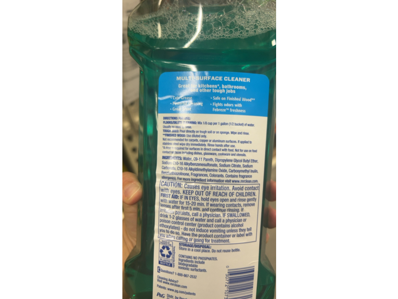 Mr. Clean Febreze Freshness Multi Surface Cleaner, Meadows & Rain Scent, 41 fl oz/1.21 L