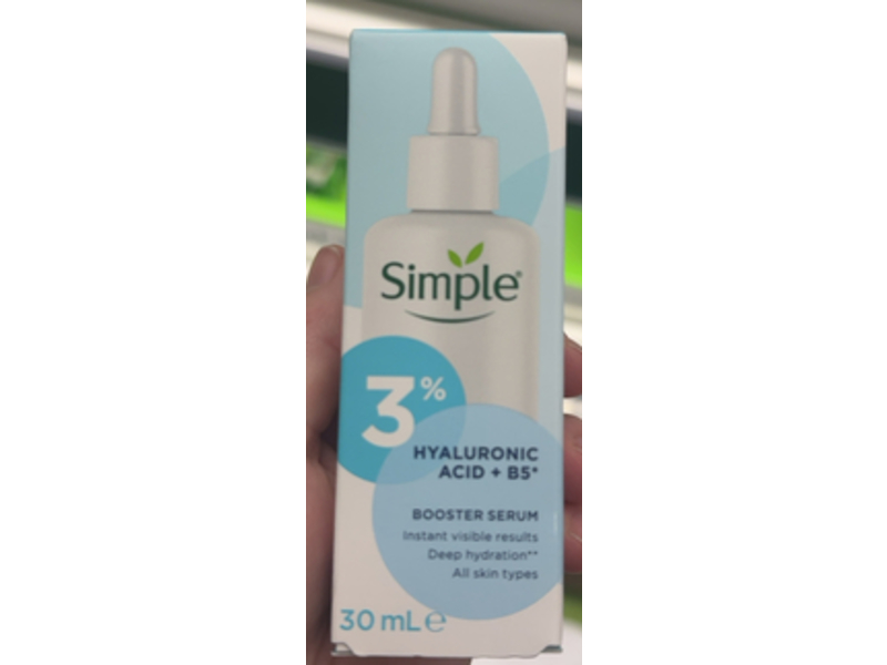 Simple Booster Serum, 3% Hyaluronic Acid, 30 mL